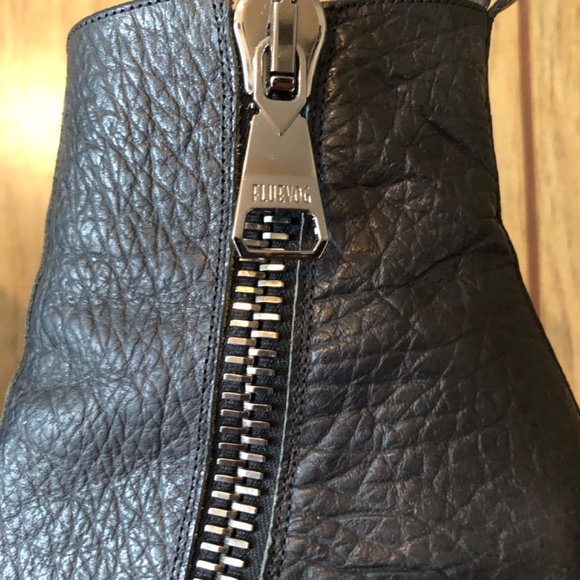 John Fluevog Stand Up Dietrich Black Leather Platform Zippered Ankle Boots sz9 - Picture 5 of 9